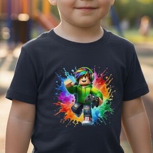 Level Up! Neon Splatter Gamer T-shirt Legos colorful tee 2T-5T S M L XL unisex
